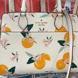 【kate spade】 Madison Orange みかんデザイン ☆フォンバッグ NWB Kate Spade Madison Crossbody Orange Leather Chain Purse